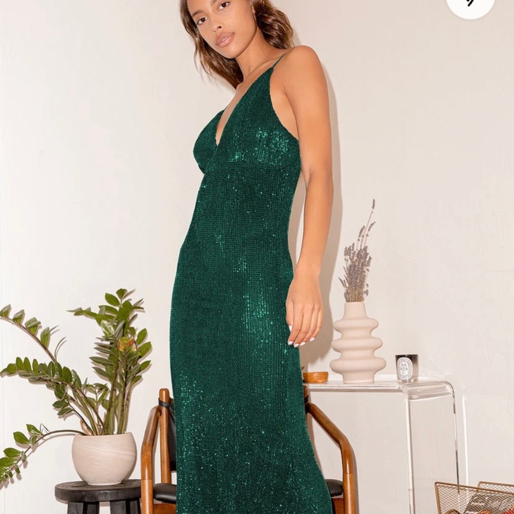 lulus emerald green sparkly dress